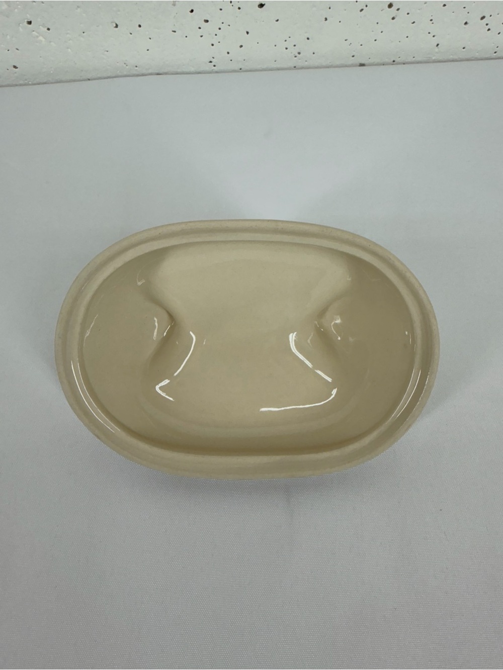 Polish Pottery Red Blue Floral Butter Dish Lid Only 6.5” - Picture 4 of 7